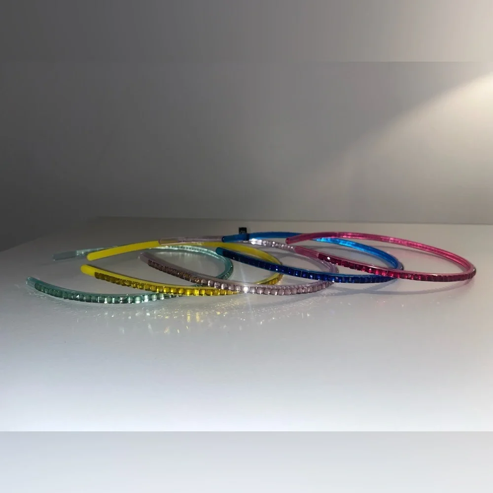 Set of 5 bedazzled headbands, rainbow colors​